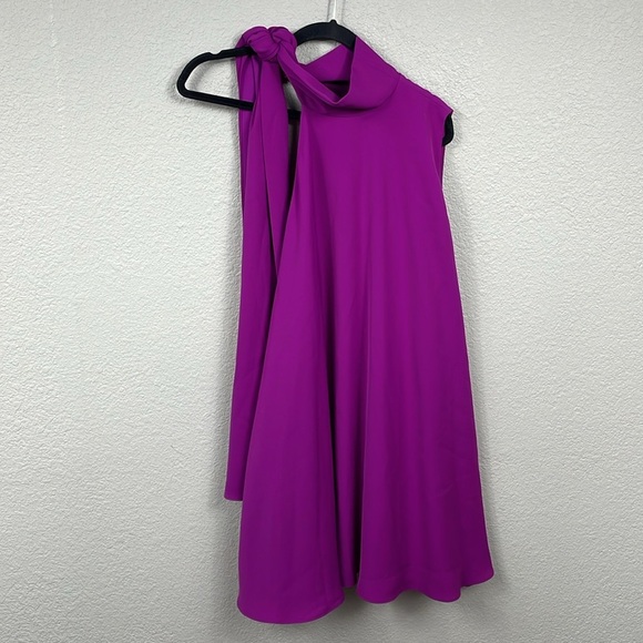 New EVE Black Halo Henna Cocktail Mini Dress Berry Plum Trapeze Sz M - Picture 5 of 13